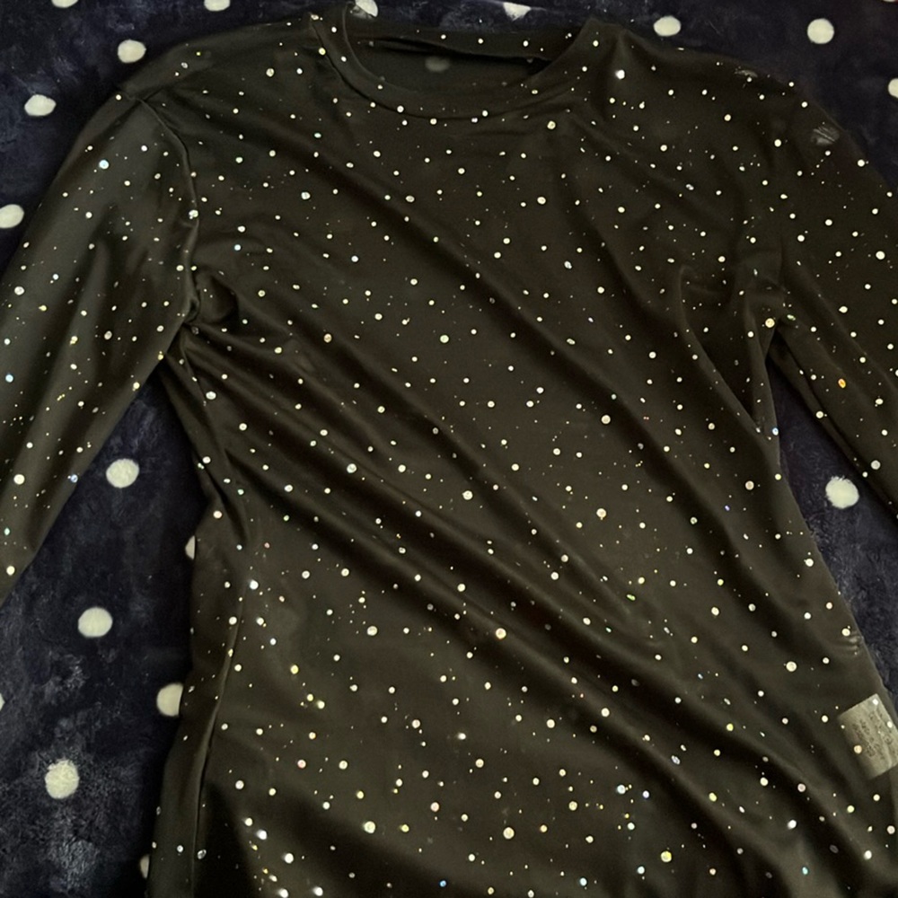 Black and rhinestone top